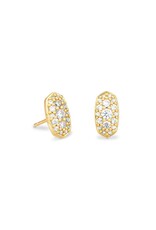 KENDRA SCOTT DESIGN Grayson Gold Stud Earrings in White Crystal