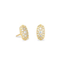 KENDRA SCOTT DESIGN Grayson Gold Stud Earrings in White Crystal