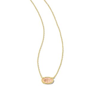KENDRA SCOTT DESIGN Grayson Gold Pendant Necklace in Rose Quartz