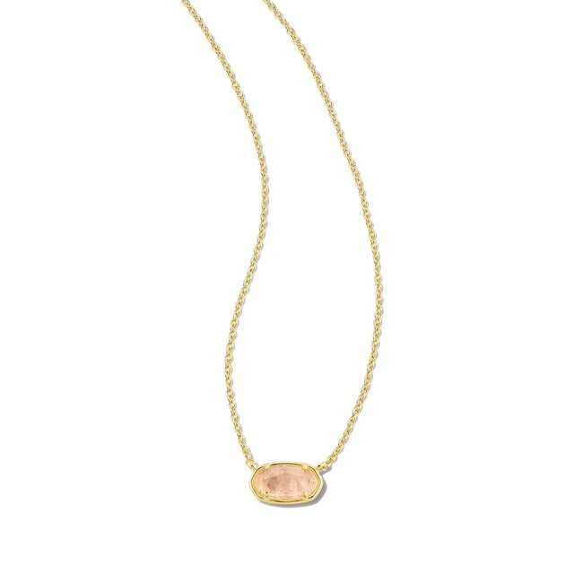 Grayson Gold Pendant Necklace in Rose Quartz