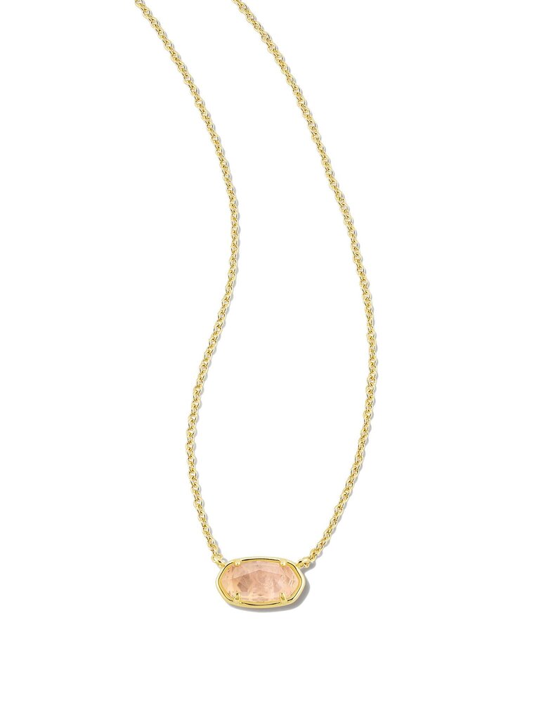 KENDRA SCOTT DESIGN Grayson Gold Pendant Necklace in Rose Quartz