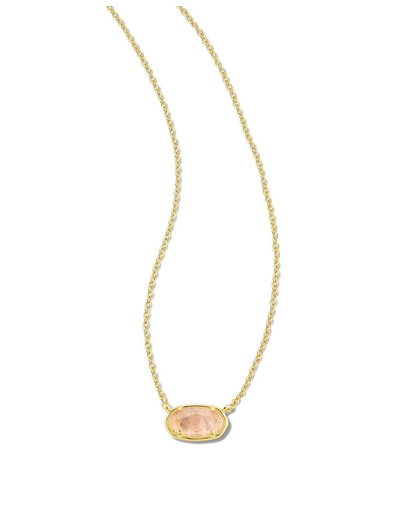 KENDRA SCOTT DESIGN Grayson Gold Pendant Necklace in Rose Quartz