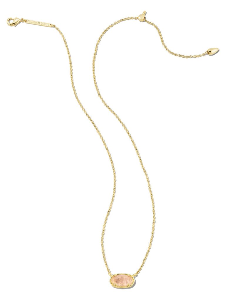KENDRA SCOTT DESIGN Grayson Gold Pendant Necklace in Rose Quartz