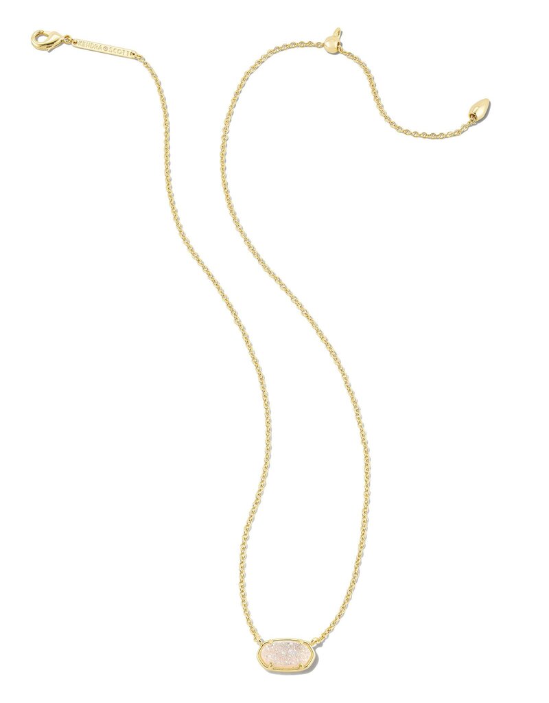KENDRA SCOTT DESIGN Grayson Gold Pendant Necklace in Iridescent Drusy
