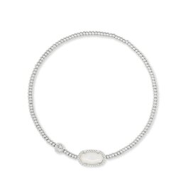 KENDRA SCOTT DESIGN Grayson Silver Stretch Bracelet in Ivory Mother-of-Pearl