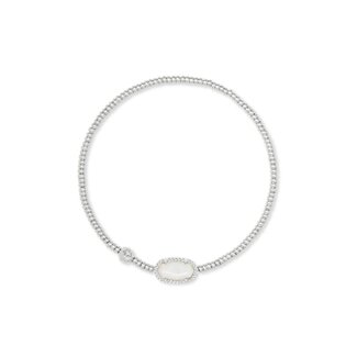KENDRA SCOTT DESIGN Grayson Silver Stretch Bracelet in Ivory Mother-of-Pearl