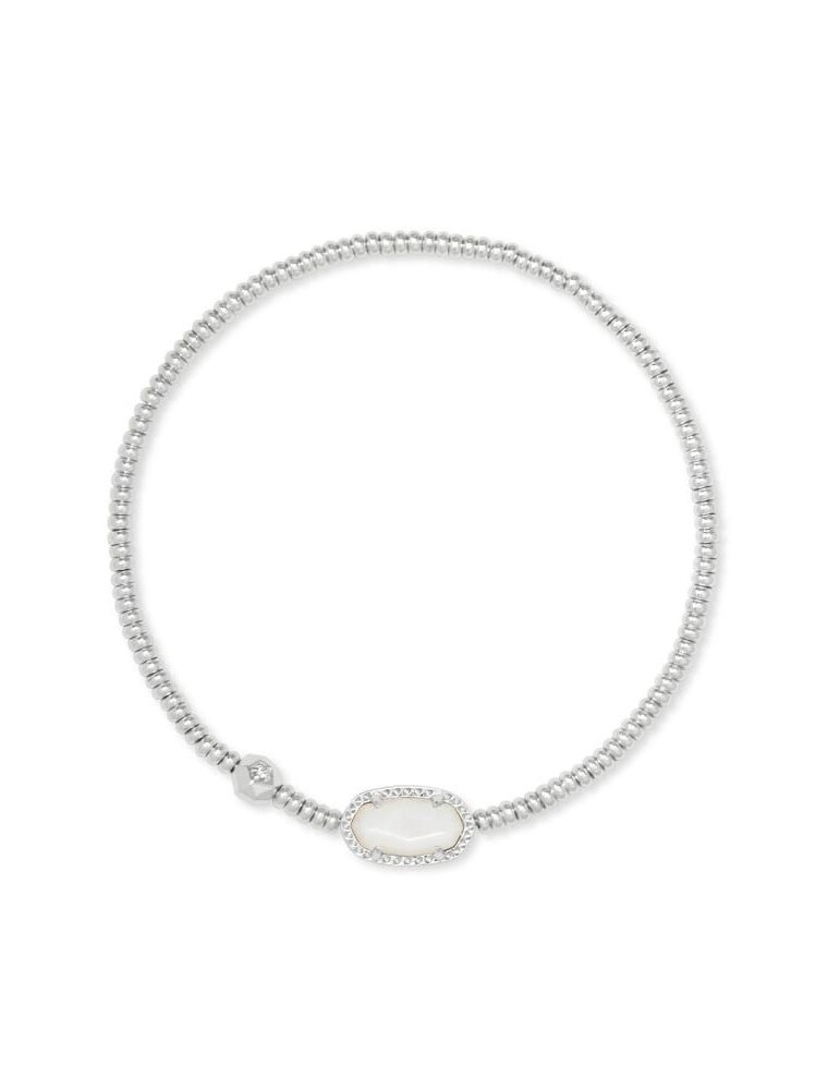 KENDRA SCOTT DESIGN Grayson Silver Stretch Bracelet in Ivory Mother-of-Pearl