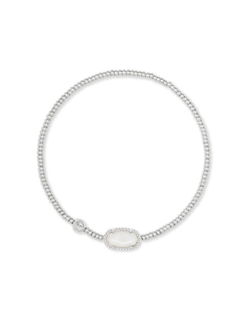 KENDRA SCOTT DESIGN Grayson Silver Stretch Bracelet in Ivory Mother-of-Pearl