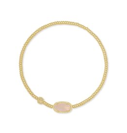 KENDRA SCOTT DESIGN Grayson Gold Stretch Bracelet in Rose Quartz