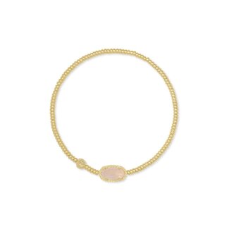 KENDRA SCOTT DESIGN Grayson Gold Stretch Bracelet in Rose Quartz