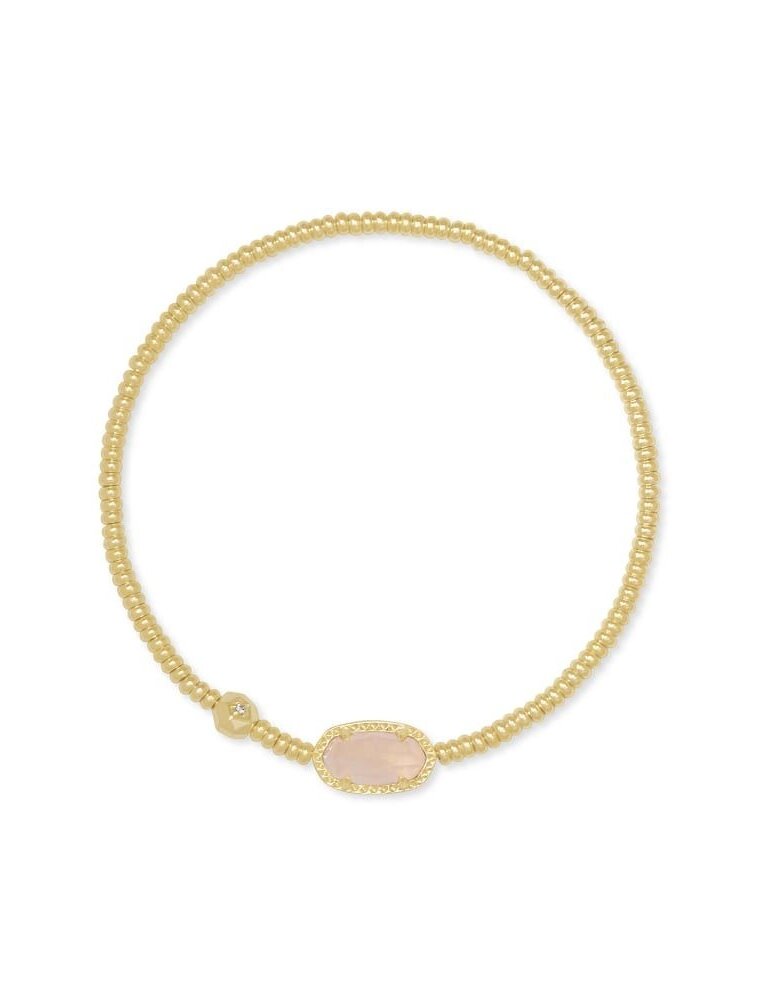 KENDRA SCOTT DESIGN Grayson Gold Stretch Bracelet in Rose Quartz