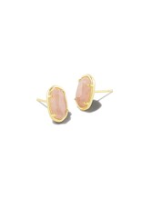 KENDRA SCOTT DESIGN Grayson Gold Stud Earrings in Rose Quartz