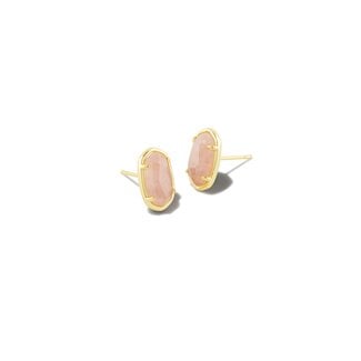 KENDRA SCOTT DESIGN Grayson Gold Stud Earrings in Rose Quartz