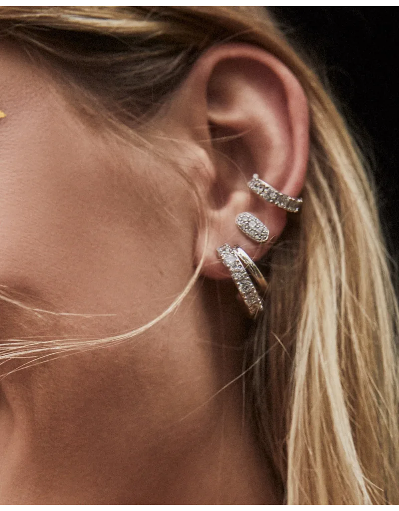 KENDRA SCOTT DESIGN Grayson Silver Stud Earrings in White Crystal