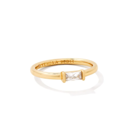 KENDRA SCOTT DESIGN Juliette Gold Band Ring in White Crystal