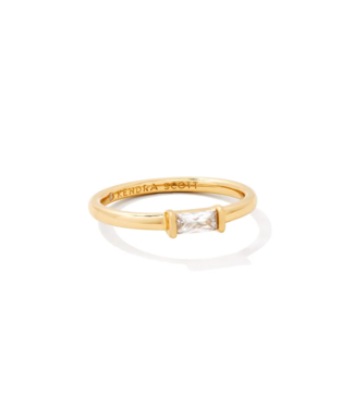 KENDRA SCOTT DESIGN Juliette Gold Band Ring in White Crystal