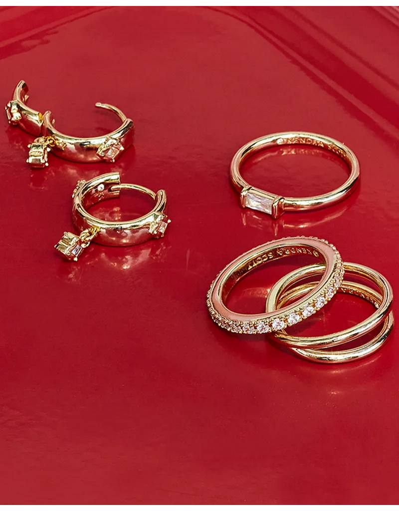 KENDRA SCOTT DESIGN Juliette Gold Band Ring in White Crystal