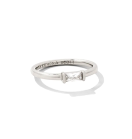 KENDRA SCOTT DESIGN Juliette Silver Band Ring in White Crystal