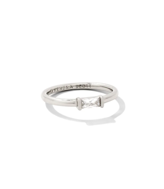KENDRA SCOTT DESIGN Juliette Silver Band Ring in White Crystal