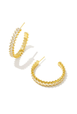 KENDRA SCOTT DESIGN Juliette Gold Hoop Earrings in White Crystal
