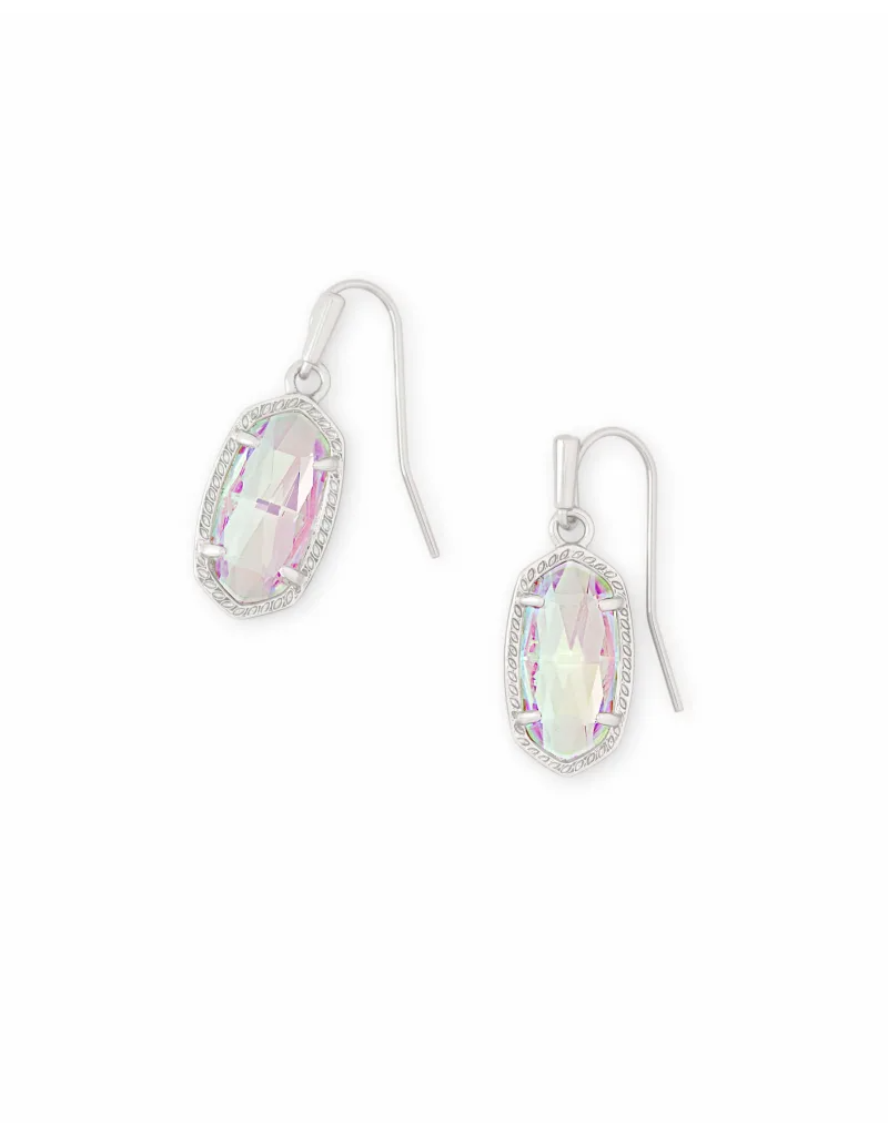 KENDRA SCOTT DESIGN LEE-512 DICHRLee Silver Drop Earrings in Dichroic GlassaLee Silver Drop Earrings in Dichroic GlassOIC GLASS/RHOD WIRE
