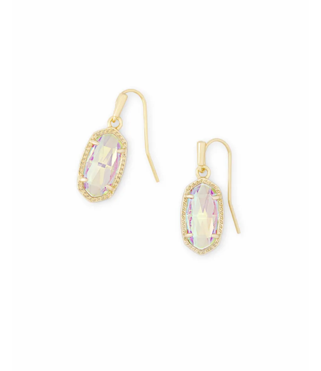 Lee Gold Drop Earrings in Dichroic Glass