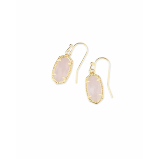 KENDRA SCOTT DESIGN Lee Gold Drop Earrings in Rose Quartz
