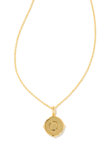 KENDRA SCOTT DESIGN Letter O Gold Disc Reversible Pendant Necklace in Iridescent Abalone
