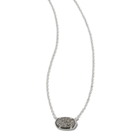 KENDRA SCOTT DESIGN Grayson Silver Pendant Necklace in Platinum Drusy
