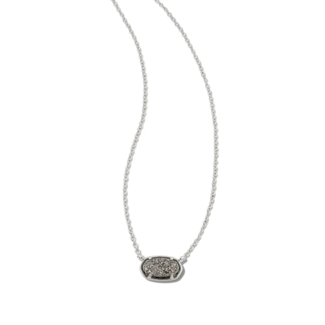 KENDRA SCOTT DESIGN Grayson Silver Pendant Necklace in Platinum Drusy