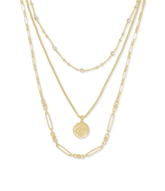 KENDRA SCOTT DESIGN Medallion Coin Multi Strand Necklace in Gold