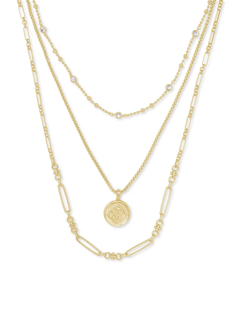 KENDRA SCOTT DESIGN Medallion Coin Multi Strand Necklace in Gold