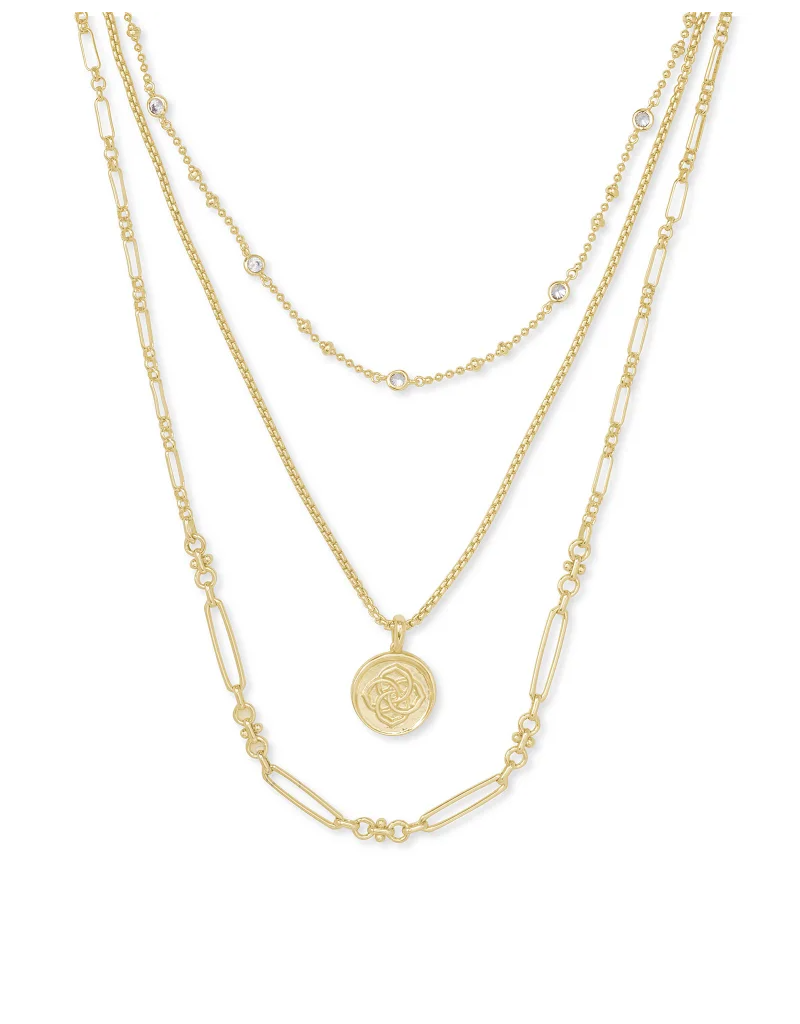 KENDRA SCOTT DESIGN Medallion Coin Multi Strand Necklace in Gold