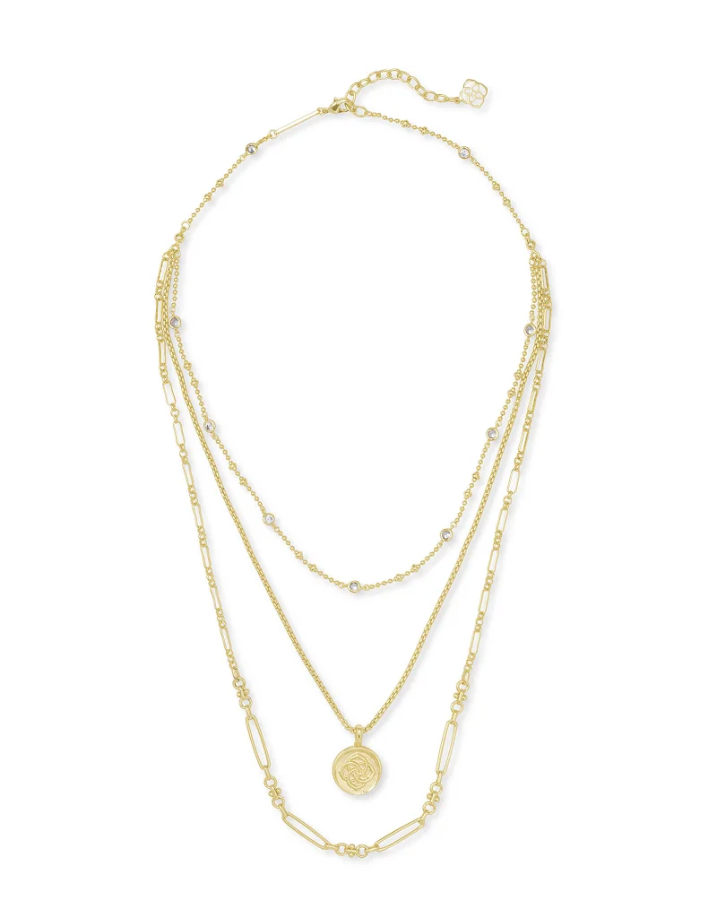 KENDRA SCOTT DESIGN Medallion Coin Multi Strand Necklace in Gold
