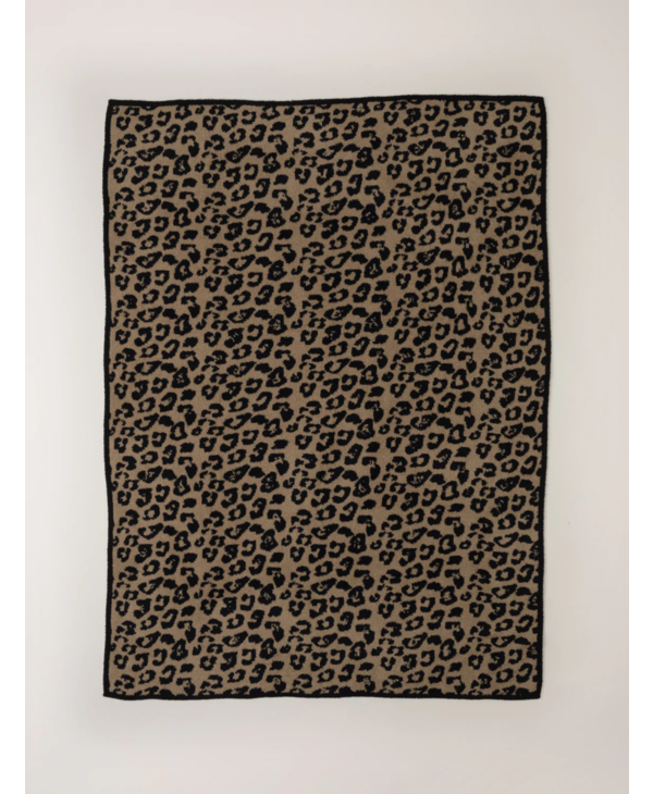 In The Wild Cozy Chic Throw Blanket in Camel/Black
