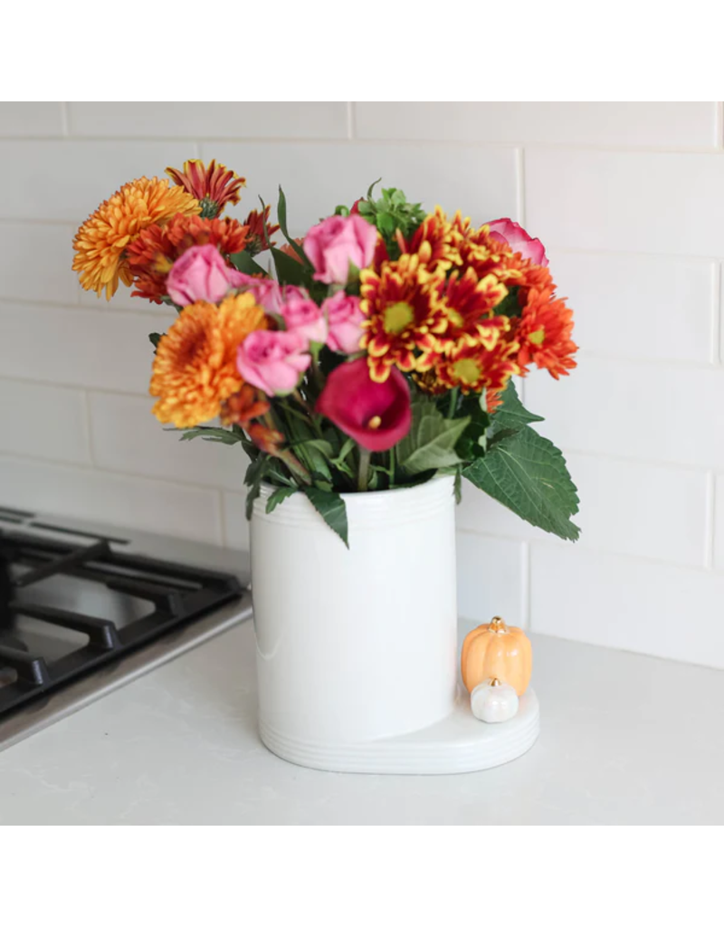 NORA FLEMING Pinstripes Utensil Crock