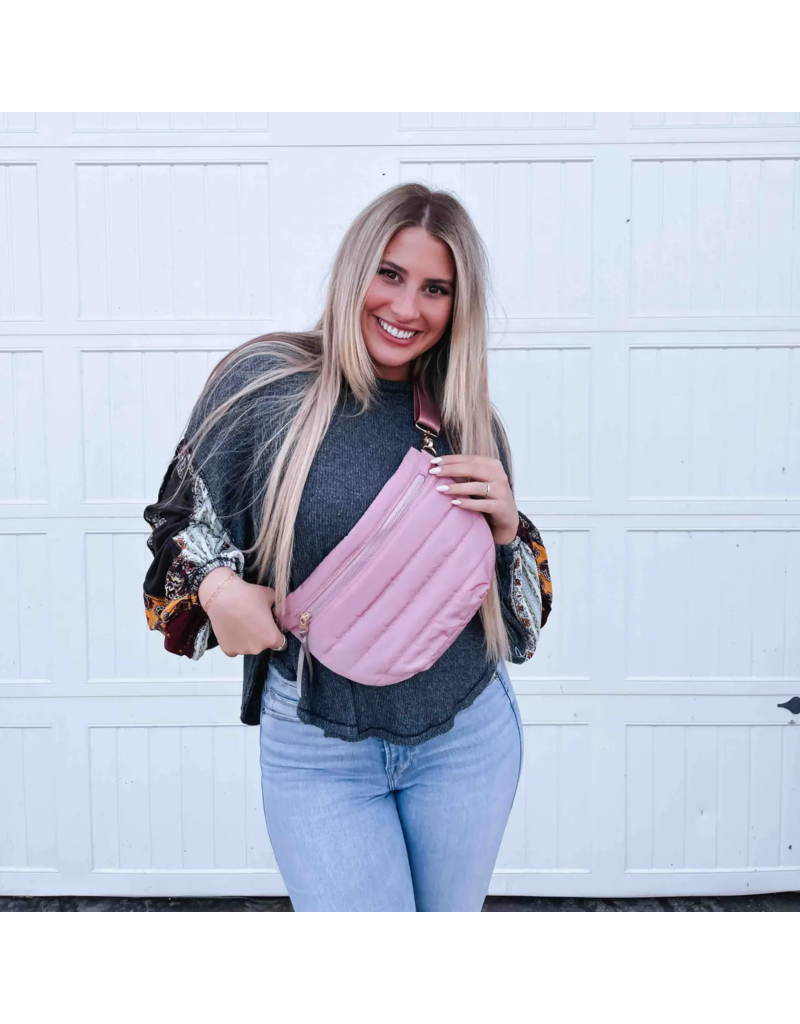 PRETTY SIMPLE Jolie Puffer Belt Bag in Pink