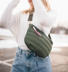 PRETTY SIMPLE Jolie Puffer Belt Bag in Olive
