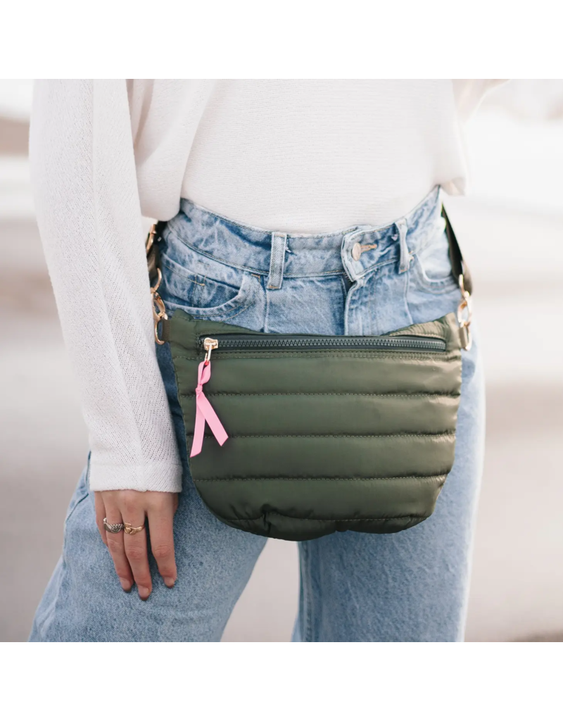 PRETTY SIMPLE Jolie Puffer Belt Bag in Olive