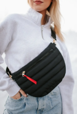 PRETTY SIMPLE Jolie Puffer Belt Bag in Black PRETTY SIMPLE Jolie Puffer Belt Bag in Black