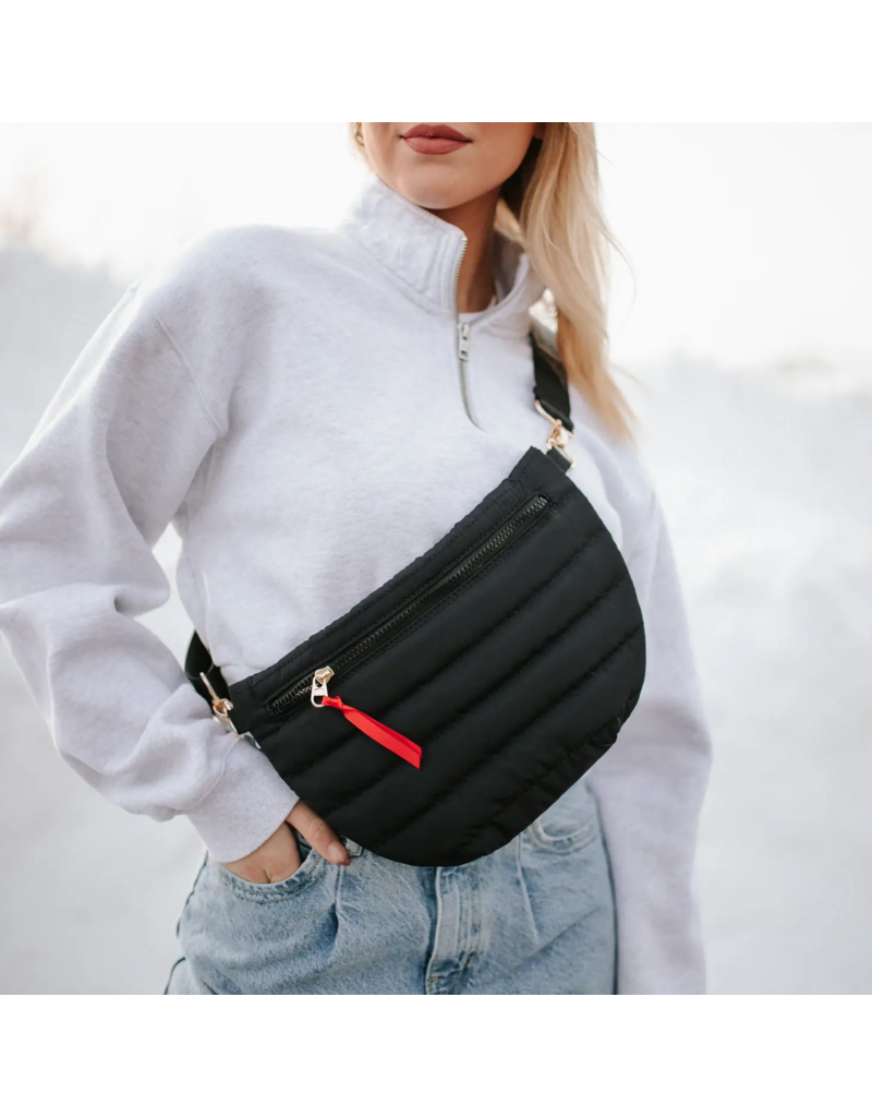 PRETTY SIMPLE Jolie Puffer Belt Bag in Black
