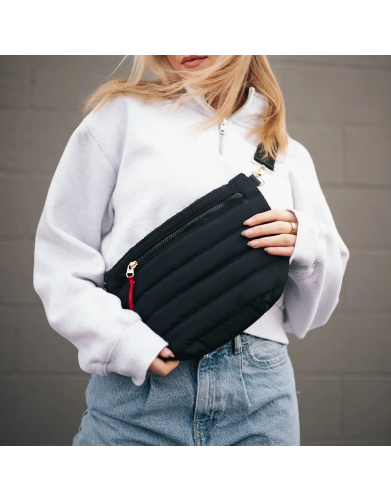 PRETTY SIMPLE Jolie Puffer Belt Bag in Black