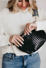 PRETTY SIMPLE Woven Westlyn Bum Bag in Black PRETTY SIMPLE Woven Westlyn Bum Bag in Black