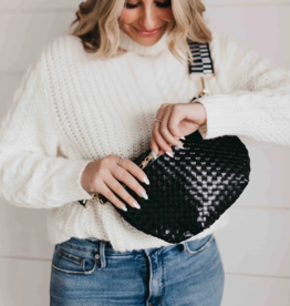 PRETTY SIMPLE Woven Westlyn Bum Bag in Black