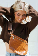 PRETTY SIMPLE Woven Westlyn Bum Bag in Brown