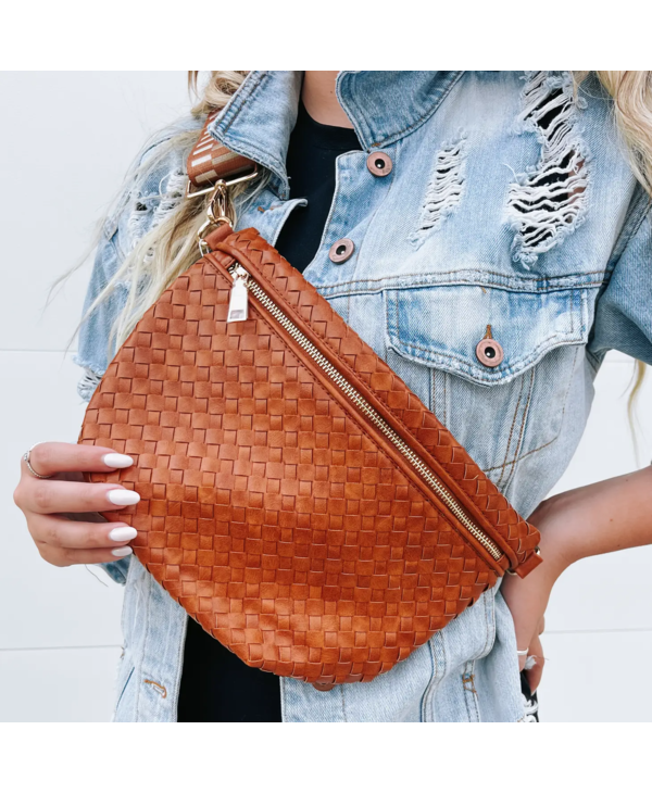 Pretty Simple | Westlyn Woven Bum Bag - Brown main image 1