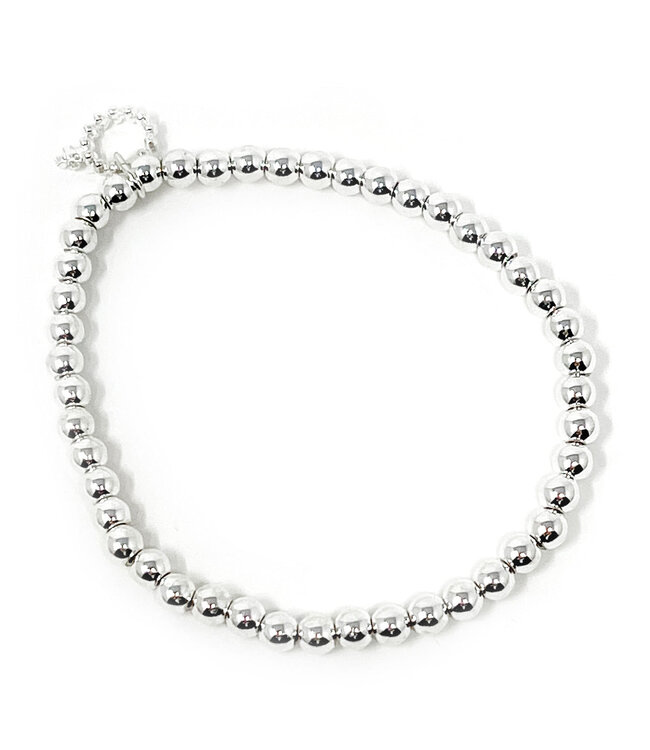4mm Silver Hematite Stackable Bracelet