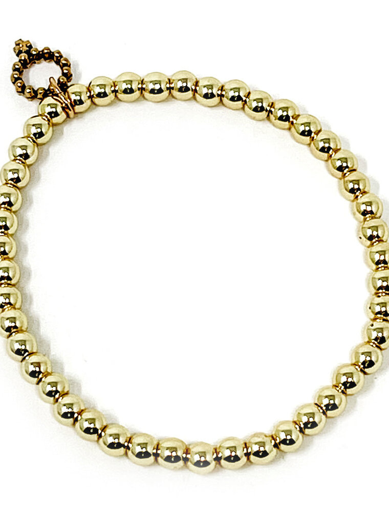POWERBEADS BY JEN 4mm Gold Hematite Stackable Bracelet
