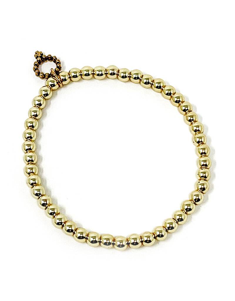 POWERBEADS BY JEN 4mm Gold Hematite Stackable Bracelet