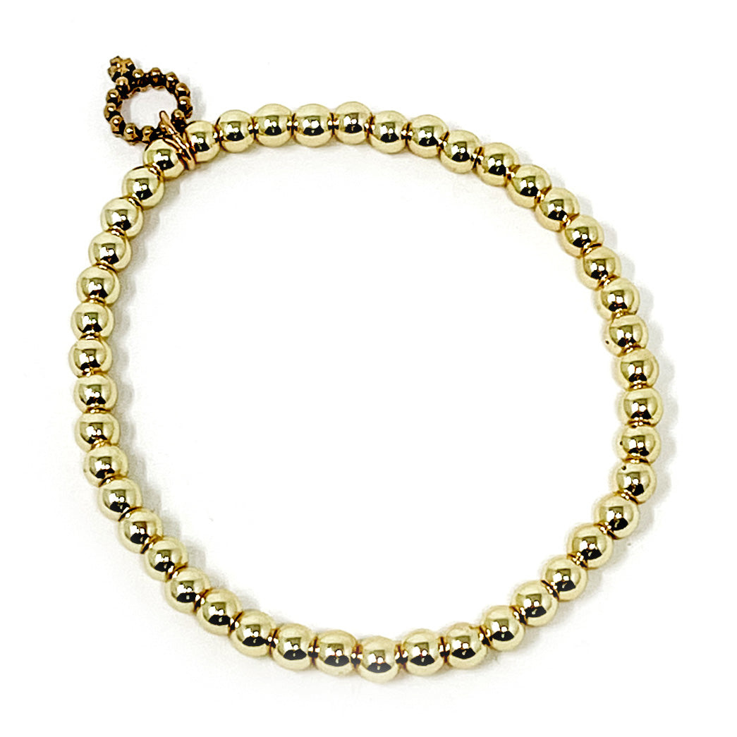 POWERBEADS BY JEN 4mm Gold Hematite Stackable Bracelet